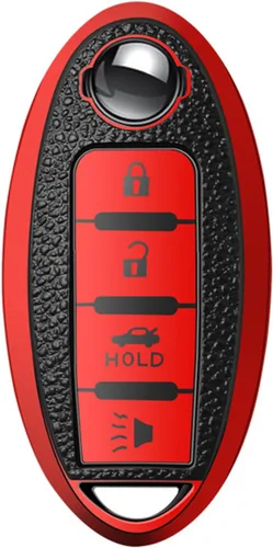 Miniatura 17 de Xotic Tech - Funda de TPU plateada con 4 botones impresos, compatible con Nissan Sentra Versa Armada Leaf Titan Altima GT-R 370Z Maxima Infiniti Q50