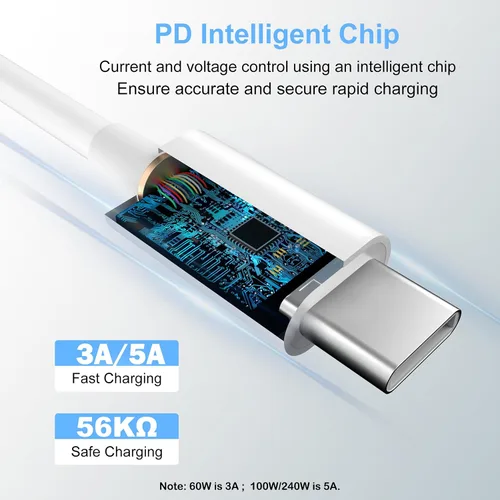 Miniatura 2 de Paquete de 2 cables de carga USB C a USB C de 3 pies y 60 W, cable de carga rápida tipo C a tipo C, para iPhone 16 E/17/Air/15/Pro/Plus/Pro Max