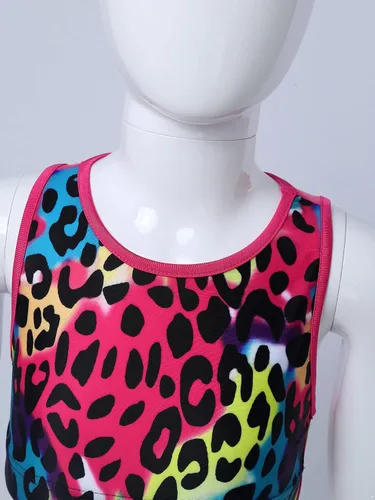 Miniatura 5 de JEATHA Conjunto de camiseta sin mangas con pantalones para niñas y niñas, para gimnasia, yoga, entrenamiento, ropa deportiva