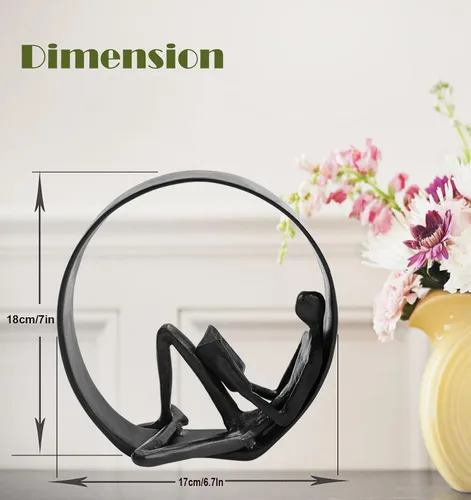 Miniatura 4 de Figuras y estatuas de lectura - Objetos de decoración de estanterías, lector de metal, escultura de hierro fundido, regalos para amantes