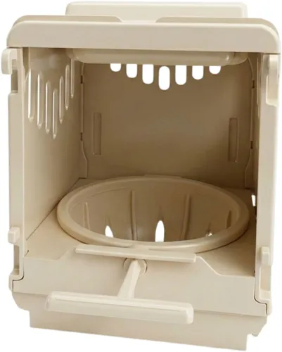 Caja nido de plástico para pájaros, taza nido extraíble y portátil con puerta trasera corredera para una fácil limpieza y depósito para almacenar
