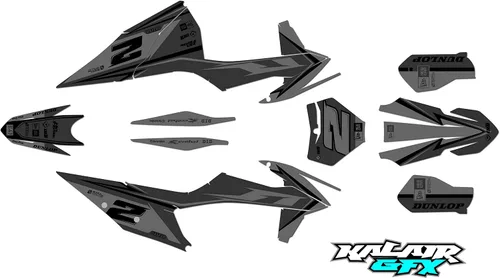 Miniatura 3 de Kit de gráficos para KTM Motocross 4-Stroke 250 SX-F, 350 SX-F y 450 SX-F años 2019, 2020, 2021 y 2022 Razor Series Azul-Verde 16 Mil – Adhesivos