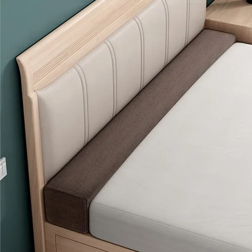 Miniatura 9 de EFELIM Relleno de espacio de cama de lino para cama Queen King de tamaño matrimonial, extensor de colchón rectangular de esponja gruesa para Beige