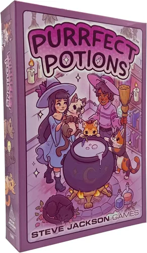 Purrfect Potions: Juego de dados y azulejos para familiares: pociones de preparación con familiares de gatos para mayores de 8 años, 2-4 jugadores,