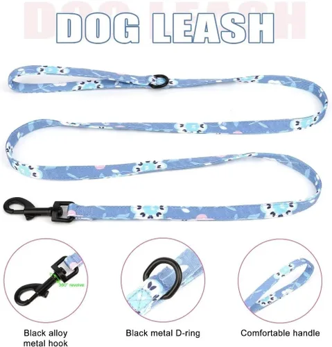 Miniatura 4 de Beirui Collares, arneses y correas para perritas adorables - Juego de collar y correa ajustable para perros con flor - Arnés de chaleco de malla