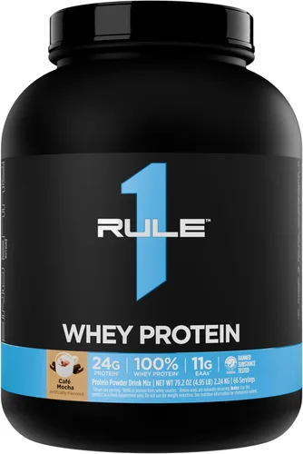 Miniatura 24 de Rule 1 Proteins Proteína de suero – 0.85 oz de proteína de acción rápida de fuentes de suero de leche con EAA y BCAA naturales para la recuperación