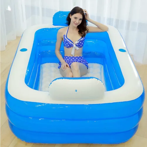 Miniatura 9 de Bañera inflable para adultos para 2 personas, bañera inflable independiente con función portátil plegable para spa para adultos, piscina plegable