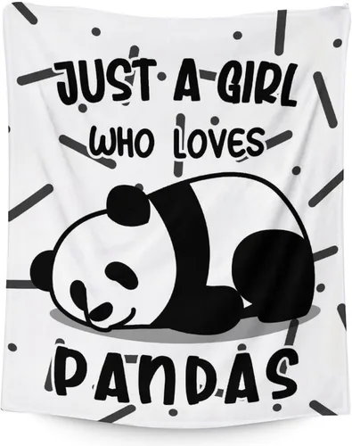 Manta de panda para regalar – Manta de 30 x 40 pulgadas para niños – Mantas blancas de felpa suave para sofá, oficina