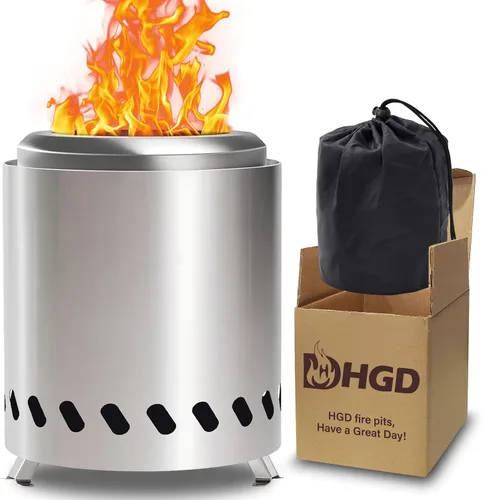 Miniatura 17 de HGD Fogata sin humo de 8.0 x 5.5 pulgadas, hoguera de acero inoxidable, hoguera sin humo para exteriores con bolsa de transporte para campamento