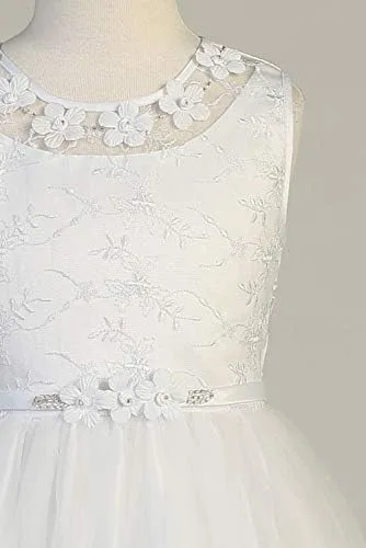 Miniatura 7 de Vestidos de Primera Comunión para Niñas 7-16 Vestido de Santa Comunión Blanco Vestidos de Primera Comunión para Niñas Plus