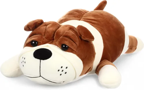 Peluche suave para perros de 17.7 pulgadas, almohada de peluche abrazable para regalo de cumpleaños de niños, juguete grande para cachorros,