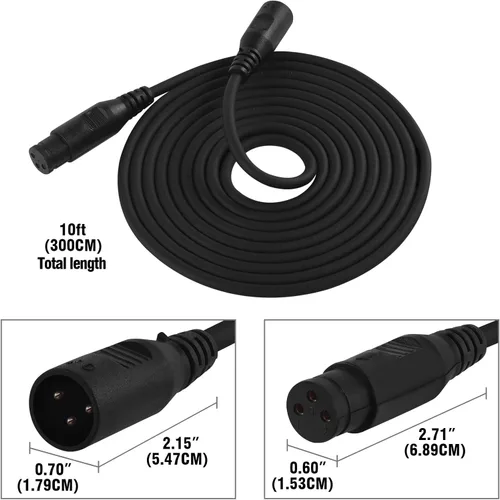 Miniatura 8 de Ridgeyard Cable XLR de 3 pines macho a hembra flexible DMX para escenario, señal DJ XLR DMX conexión para luz de cabeza móvil, foco de luz par