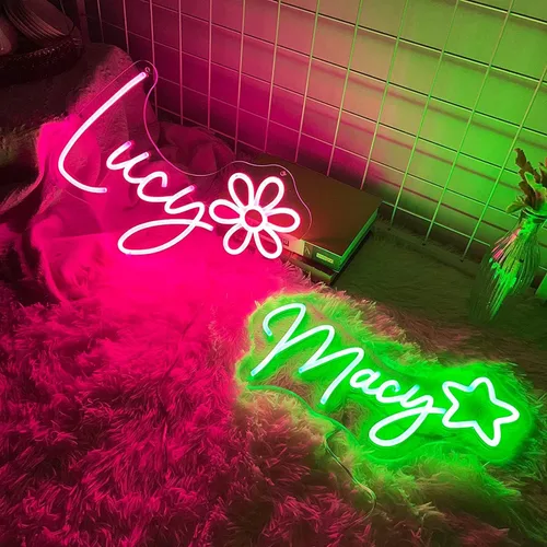Miniatura 3 de Letreros de neón para decoración de pared, letrero de neón grande personalizado, de 16 a 50 pulgadas, personalizable para dormitorio, feliz Texto