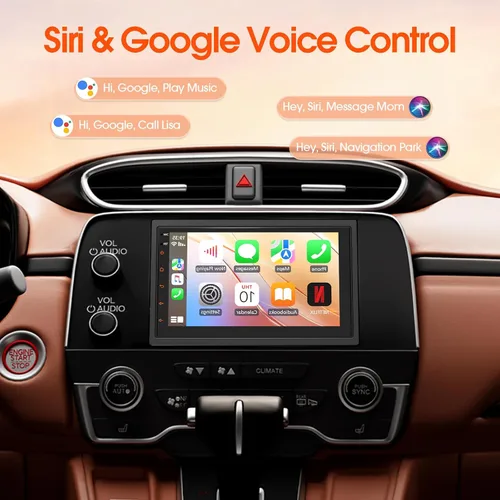 Miniatura 4 de Haudio Estéreo de coche de doble DIN, pantalla táctil HD de 7 pulgadas con Apple Carplay inalámbrico y Android Auto, Mirror Link, Bluetooth 5.4