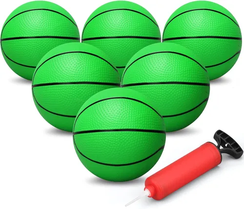 Miniatura 10 de Dilabnba Juego de Mini Baloncesto de 6 Pulgadas para Niños (Desinflado/Bomba Incluida) Mini Aro de Baloncesto para Puerta para Niños, Adolescentes
