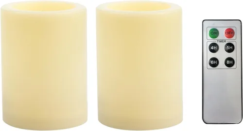 Miniatura 15 de CANDLE CHOICE Velas LED sin flama, impermeables, de pilas, para exteriores, con control remoto y temporizador, luz blanca parpadeante de resina