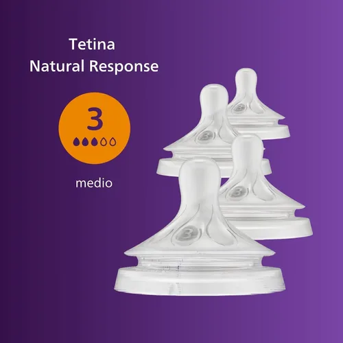 Miniatura 2 de Philips Avent Tetinas de respuesta natural, flujo medio (flujo 3), paquete de 4, SCY963/44