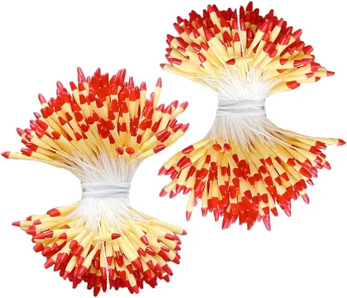 Miniatura 11 de HAHIYO 1000 piezas de 0.039 in negro perla doble cabeza flor Pistilo para hacer flores, decoración de álbumes de recortes, mini hecho a mano