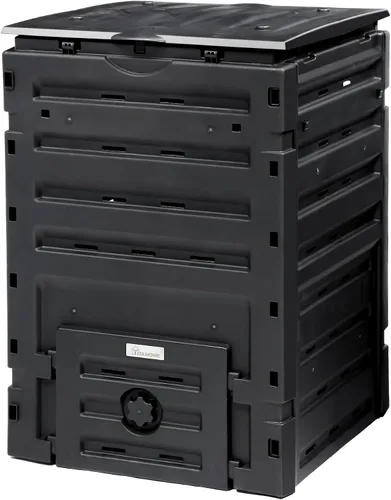 Miniatura 10 de YITAHOME Contenedor de compostaje grande para exteriores, caja de compostaje de 80 galones (300 L) con tapa superior a presión y sistema