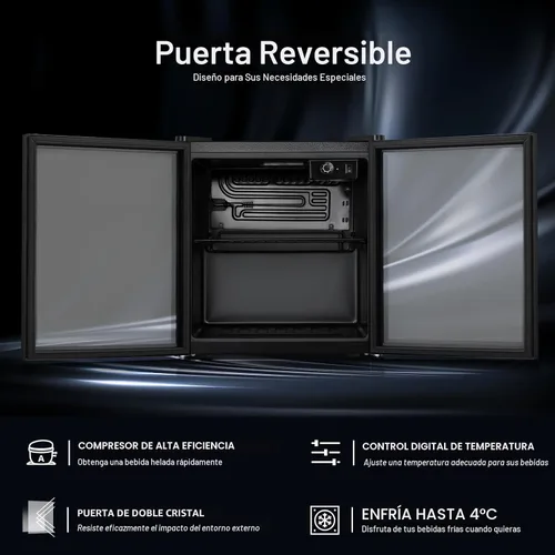 Miniatura 4 de Antarctic Star Mini Nevera Refrigeradora - 12 Botellas 48 Latas Refrigerador de Bebidas Puerta de Vidrio para Bebidas o Cerveza Vino - Pequeño