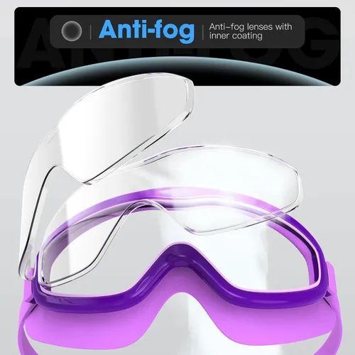 Miniatura 3 de Gafas de natación para adultos, paquete de 2 gafas de natación con visión amplia para hombres, mujeres, jóvenes, adolescentes, gafas de natación