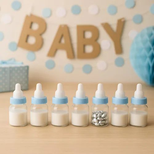 Miniatura 3 de Baby Shower Favor - Paquete de 36 mini botellas de leche para regalo de fiesta, cajas de 1.5 x 3.5 pulgadas, tarro de dulces para baby shower (azul)