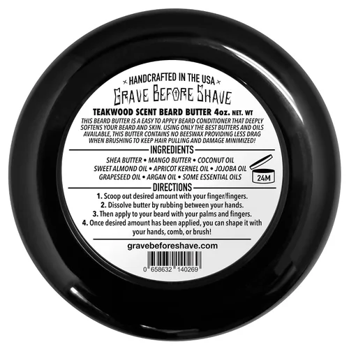 Miniatura 4 de Grave Before Shave Mantequilla para Barba Mezcla de Madera de Teca tarro de 4 onzas