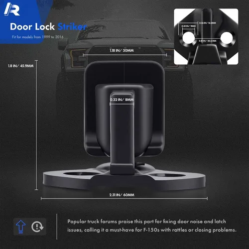 Miniatura 8 de Pasador de pestillo de cerradura de puerta mejorado con buje de goma - Compatible con Ford F-150 2009-2014 cabina sencilla o cabina de tripulación