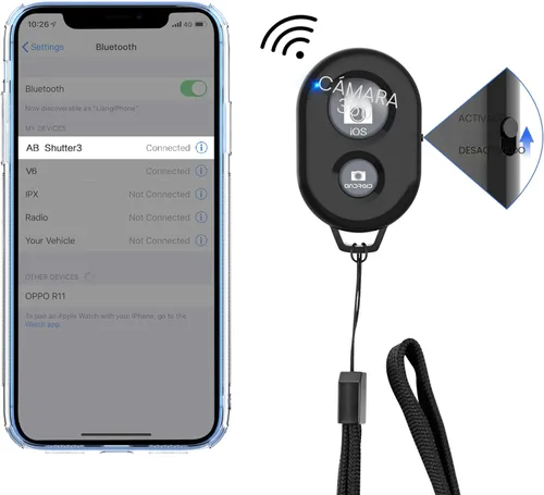 Miniatura 2 de Obturador remoto de cámara inalámbrico para smartphones (2 unidades), control remoto de cámara para teléfono compatible con iPhone/Android - Crea