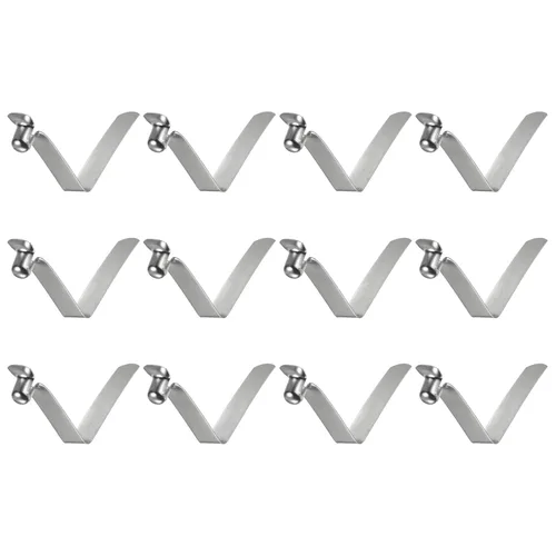 Miniatura 18 de HARFINGTON 12 unids botón único kayak paleta broche resorte clip 0.630x0.220 in 65Mn resorte acero en forma de V hueco elevación telescópica tubo