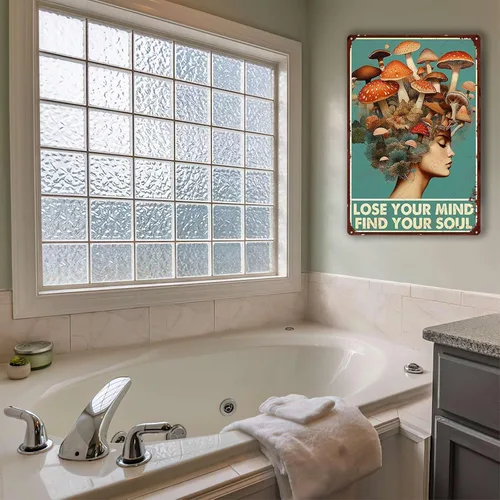 Miniatura 6 de Cartel de hojalata con texto en inglés «Lose Your Mind Find Your Soul Mushrooms Hunters», póster artístico de 8.00 x 12.00 pulgadas