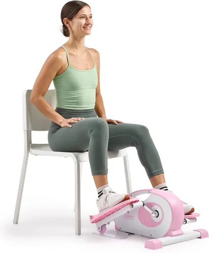 Sunny Health & Fitness Under Desk Pedal Elliptical Machine, Adjustable Resistance Leg Exerciser Office Home Workout While Sitting for Seniors Rosa