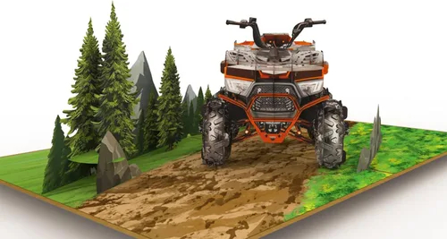 Miniatura 3 de PopLife Tarjeta desplegable 3D de ATV Quad Bike – Cumpleaños, Día del Padre, graduación, aniversario, jubilación, felicitaciones – Tarjeta
