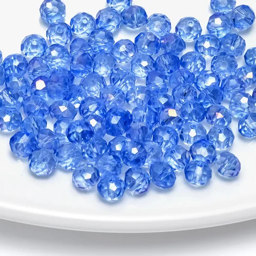 Miniatura 28 de 786 cuentas de cristal de 4 tamaños, cuentas de cristal Rondelle facetadas, cuentas de cristal Briolette, cuentas espaciadoras para pulseras, Ámbar