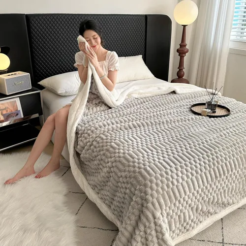 Miniatura 22 de UKELER - Manta Boho Sherpa 60" x 50" - Mantas de franela suaves y esponjosas para cama/sofá/oficina/camping A-bohemio