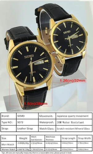 Miniatura 5 de SKMEI Par de relojes para parejas, hombres y mujeres, para él y para ella, juego de relojes para esposo, esposa, San Valentín, reloj de pulsera a