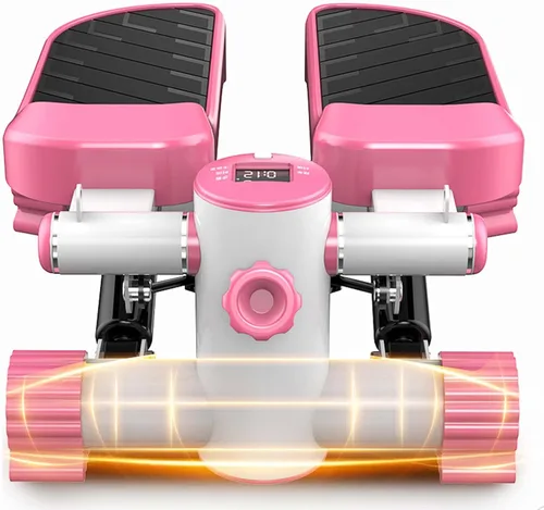 Miniatura 6 de YSUEFIJO Mini escalera portátil, equipo de fitness antideslizante, máquina de ejercicios aeróbicos para fitness, pantalla fácil de leer, bandas