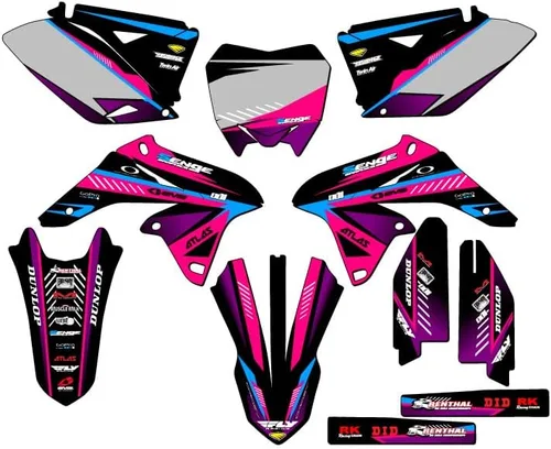 Miniatura 8 de 2010-2018 RMZ 250 Surge Black Senge Kit de base gráfica compatible con Suzuki
