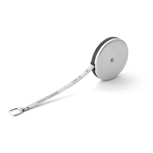 Miniatura 2 de Cinta métrica pequeña de aleación de aluminio, mini cinta métrica retráctil de doble cara 80 pulgadas/2 M, cinta métrica plateada