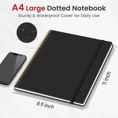 Miniatura 5 de Taja Cuaderno con forro en espiral, cuadernos de 8.5 x 11 pulgadas para trabajo, diario grande A4 para mujeres y hombres, cuaderno de diario