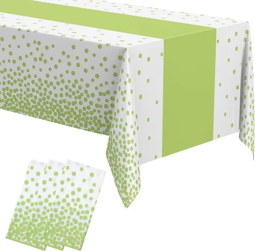 Miniatura 13 de Oudain 6 manteles para fiestas, manteles de plástico con lunares impresos, impermeables, desechables, rectangulares, para cumpleaños, bodas, fiestas