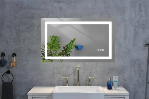 Miniatura 5 de 40 x 26 luces LED espejo montado en la pared para baño con alto lumen+antivaho control por separado + función de atenuación