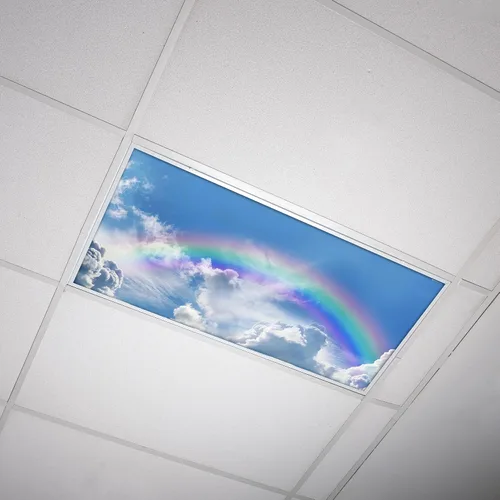 Miniatura 18 de Cubierta de luz fluorescente para luces de techo de aula, nubes rosadas, inserto de película retroiluminada de alta calidad 2 x 4