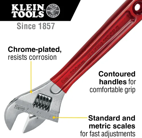 Miniatura 2 de Klein Tools 507-10 llave inglesa ajustable de capacidad extra, 10 pulgadas