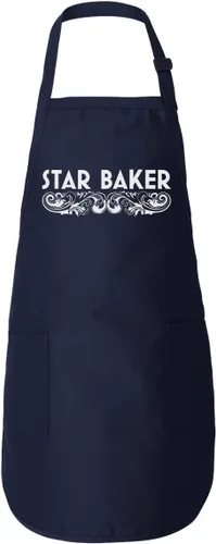 Miniatura 5 de Donkey Tees Star Baker - Delantal para hornear – 2 bolsillos delanteros de cocina, unisex, ajuste largo con lazos traseros