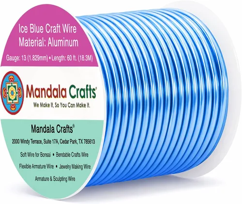 Miniatura 180 de Mandala Crafts - Alambre de aluminio anodizado de 8 calibre para hacer joyas - 9.75 m de alambre flexible negro colorido - Flexible para bonsái
