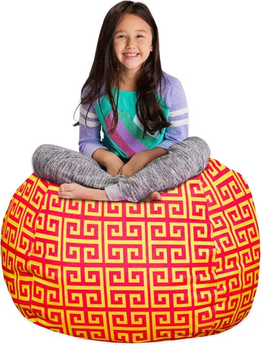 Miniatura 74 de Posh Stuffable - Sillón puff con almacenamiento para niños, contenedor de animales de peluche, organizador de juguetes de niños Lona rayas verde