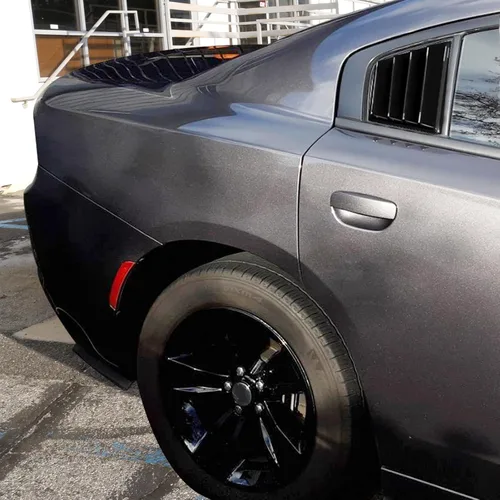 Miniatura 3 de IKON MOTORSPORTS, Rejilla de ventana compatible con Dodge Charger 2011-2023, estilo V1, impresión de fibra de carbono, protección de ventilación