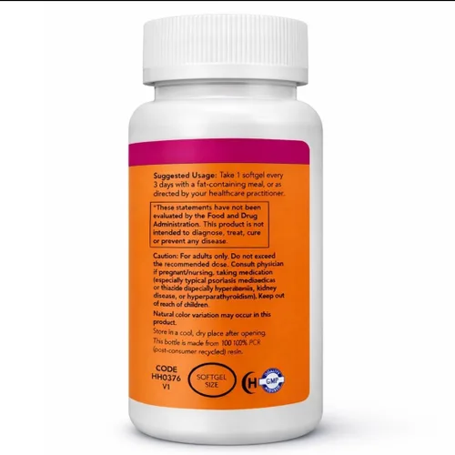 Miniatura 2 de NOW Foods Suplementos, Vitamina D-3 10,000 UI, Máxima Potencia, Soporte Estructural*, 200 Cápsulas Blandas