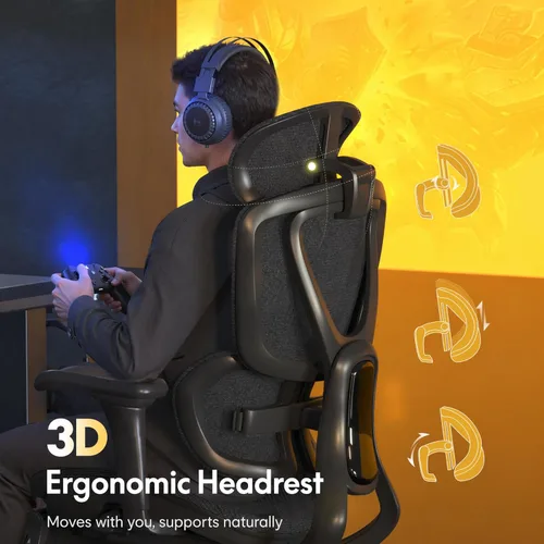 Miniatura 4 de FLEXISPOT Sentinel Silla ergonómica para juegos con reposabrazos 3D lumbares adaptables de doble ala de 120°, 3 posiciones, respaldo ajustable